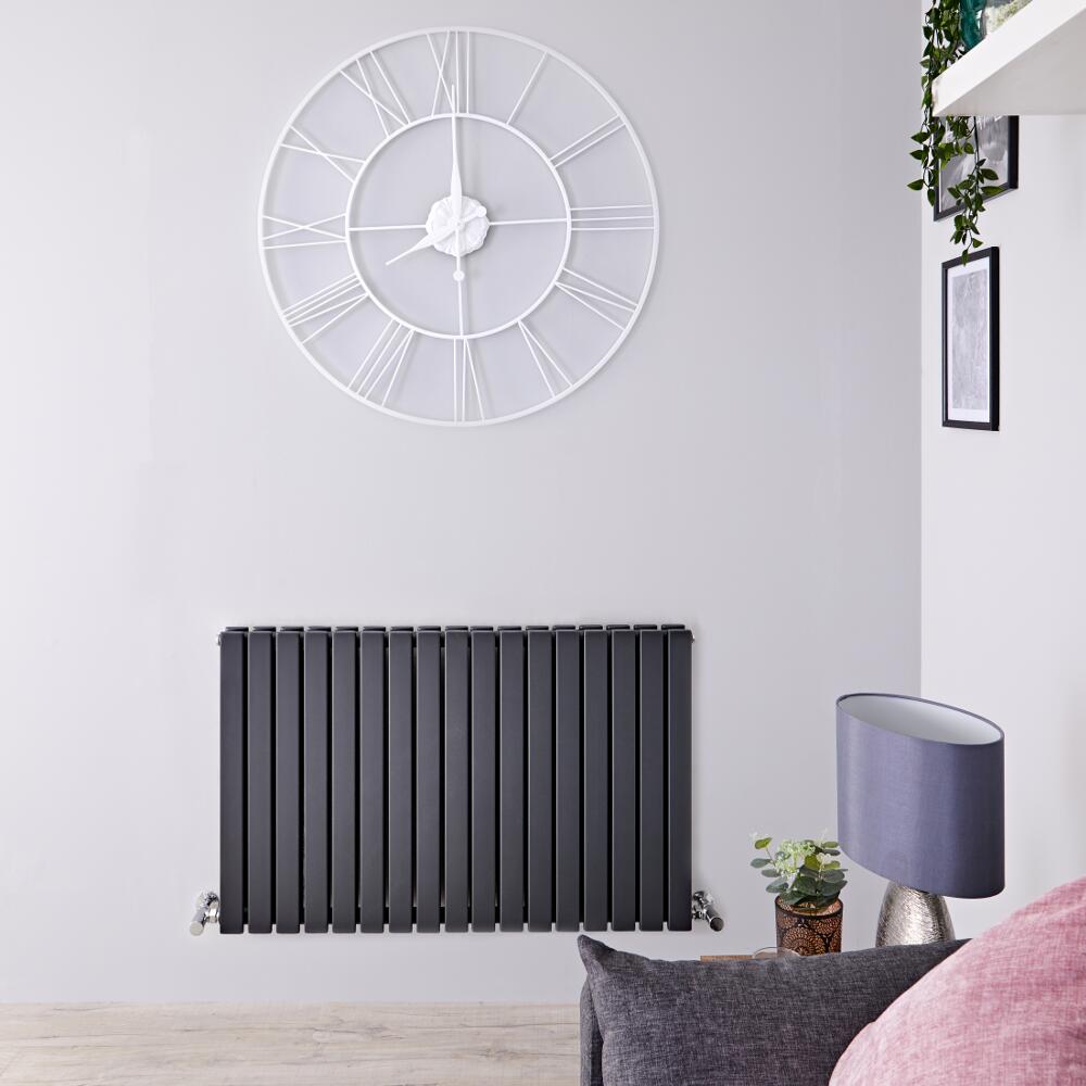 Sloane Designradiator Horizontaal Antraciet 63,5cm x 100cm x 7,1cm 1587 Watt