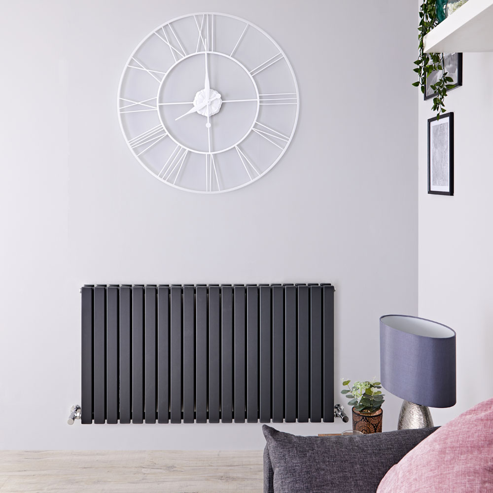 Sloane Designradiator Horizontaal Antraciet 63,5cm x 120cm x 7,2cm 1867 Watt