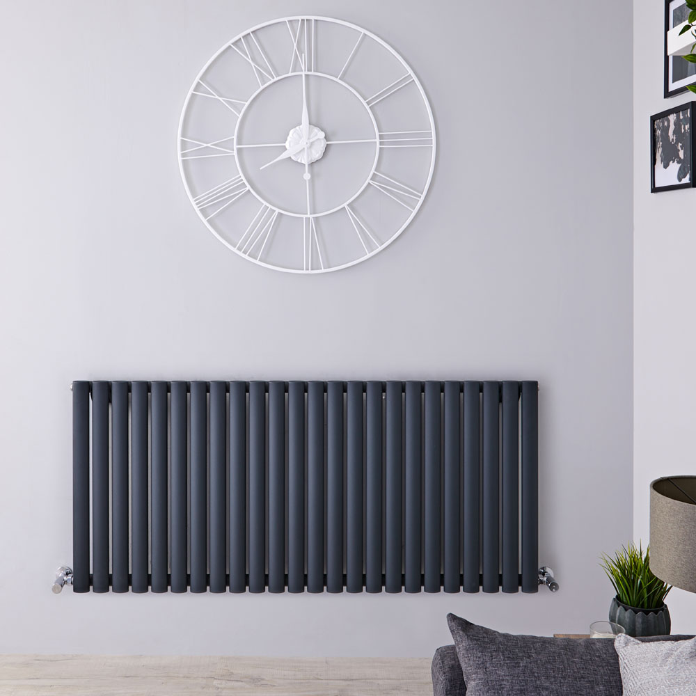 Revive Designradiator Horizontaal Antraciet 63,5cm x 141,1cm x 5,6cm 1433 Watt