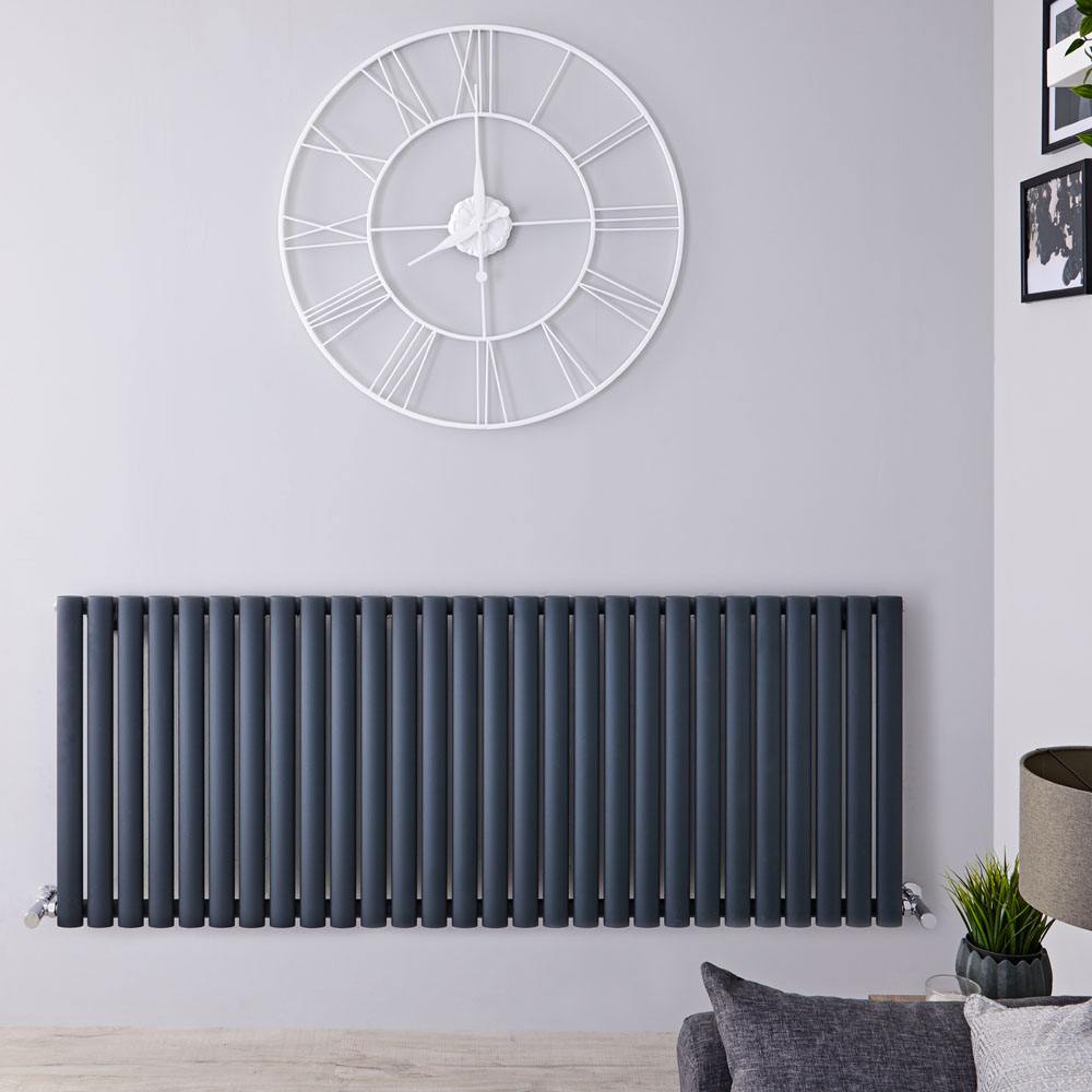 Revive Designradiator Horizontaal Antraciet 63,5cm x 164,7cm x 5,6cm 1671 Watt