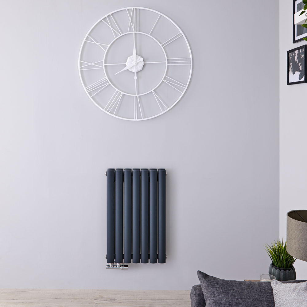 Revive Caldae Designradiator Horizontaal Onderaansluiting Antraciet 63,5cm x 41,5cm x 7,8cm 729 Watt