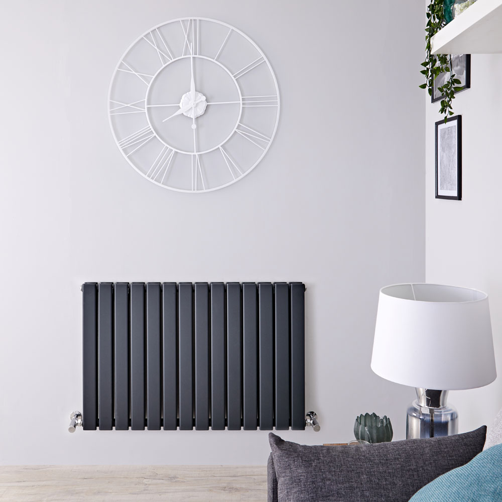 Delta Designradiator Horizontaal Antraciet 63,5cm x 98cm x 5,8cm 1338 Watt