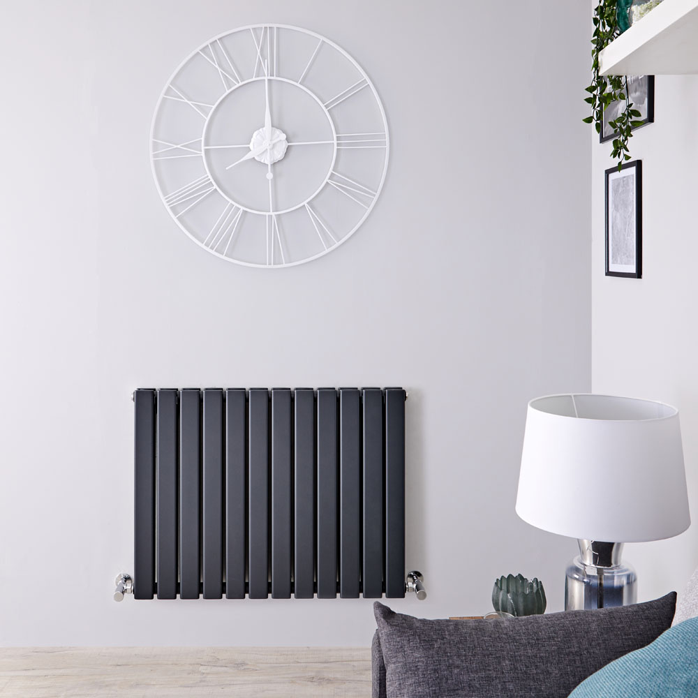 Delta Designradiator Horizontaal Antraciet 63,5cm x 84cm x 5,8cm 1146 Watt