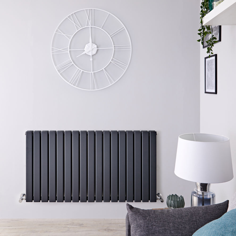 Delta Designradiator Horizontaal Antraciet 63,5cm x 119cm x 5,8cm 1624 Watt