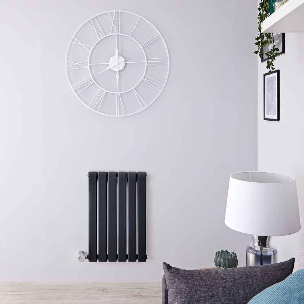Designradiator Elektrisch Thermostatisch Horizontaal Antraciet 63,5cm x 42cm | Delta
