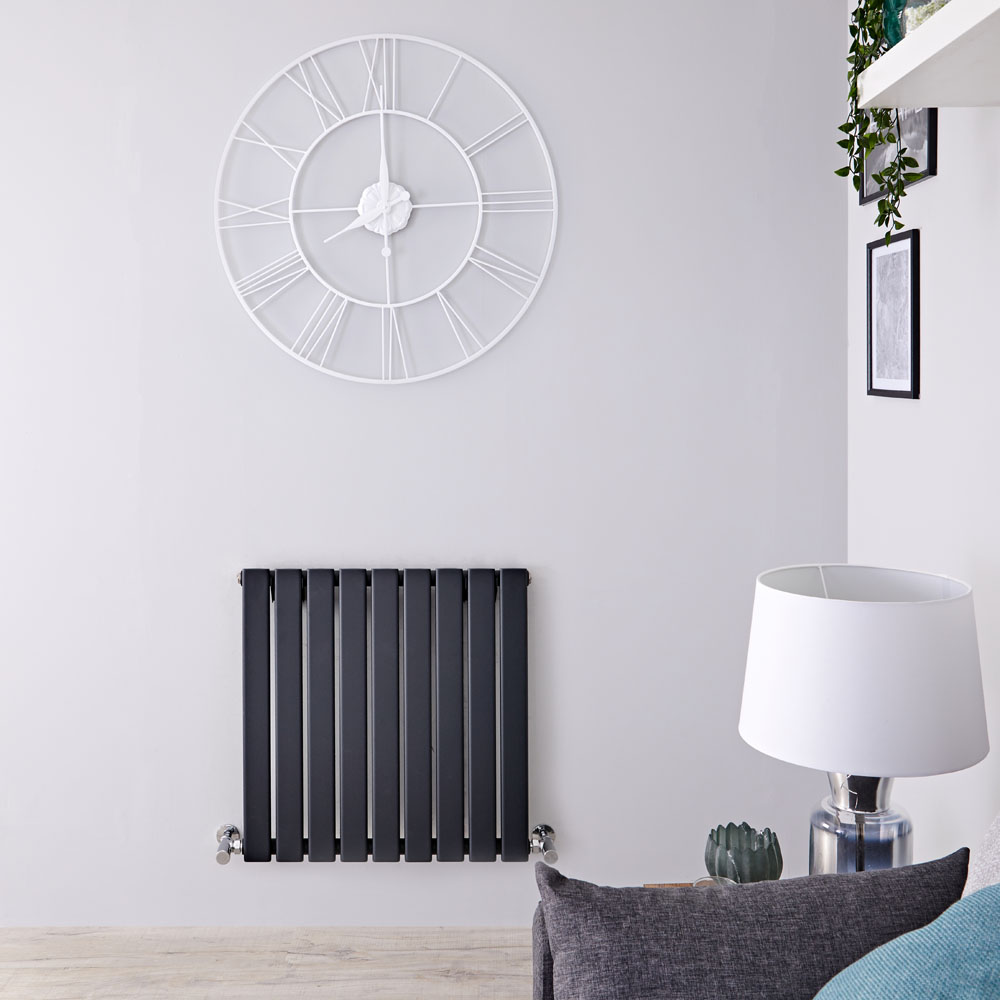 Delta Designradiator Horizontaal Antraciet 63,5cm x 63cm x 4,6cm 563 Watt