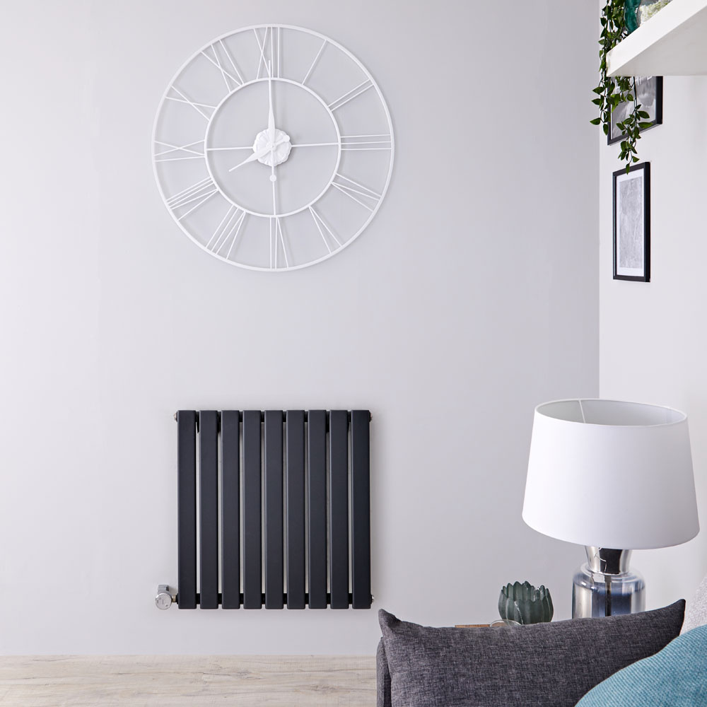 Designradiator Elektrisch Thermostatisch Horizontaal Antraciet 63,5cm x 63cm | Delta