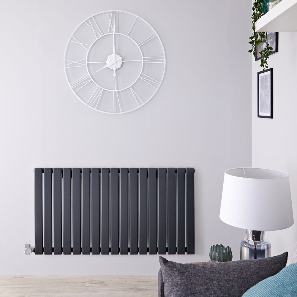 Designradiator Elektrisch Thermostatisch Horizontaal Antraciet 63,5cm x 119cm | Delta