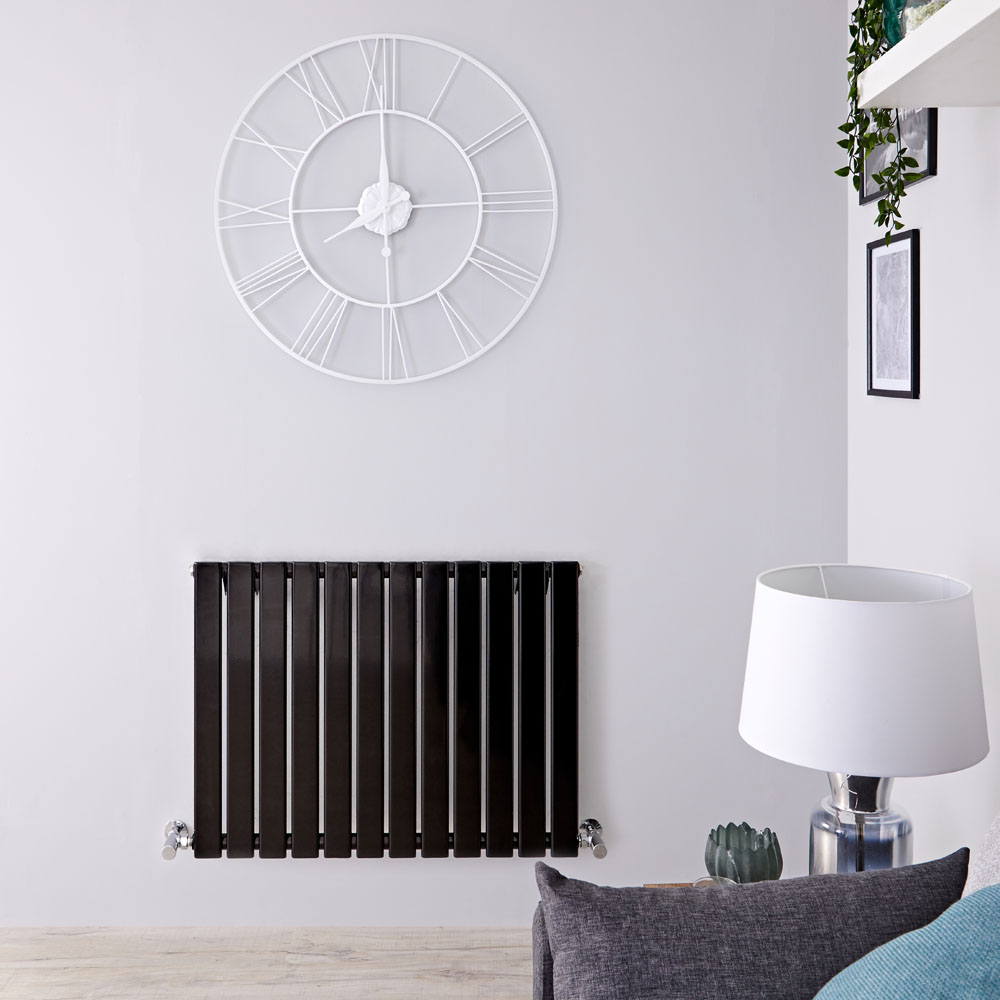 Delta Designradiatoren Horizontaal Zwart - Verkrijgbaar in Verschillende Afmetingen