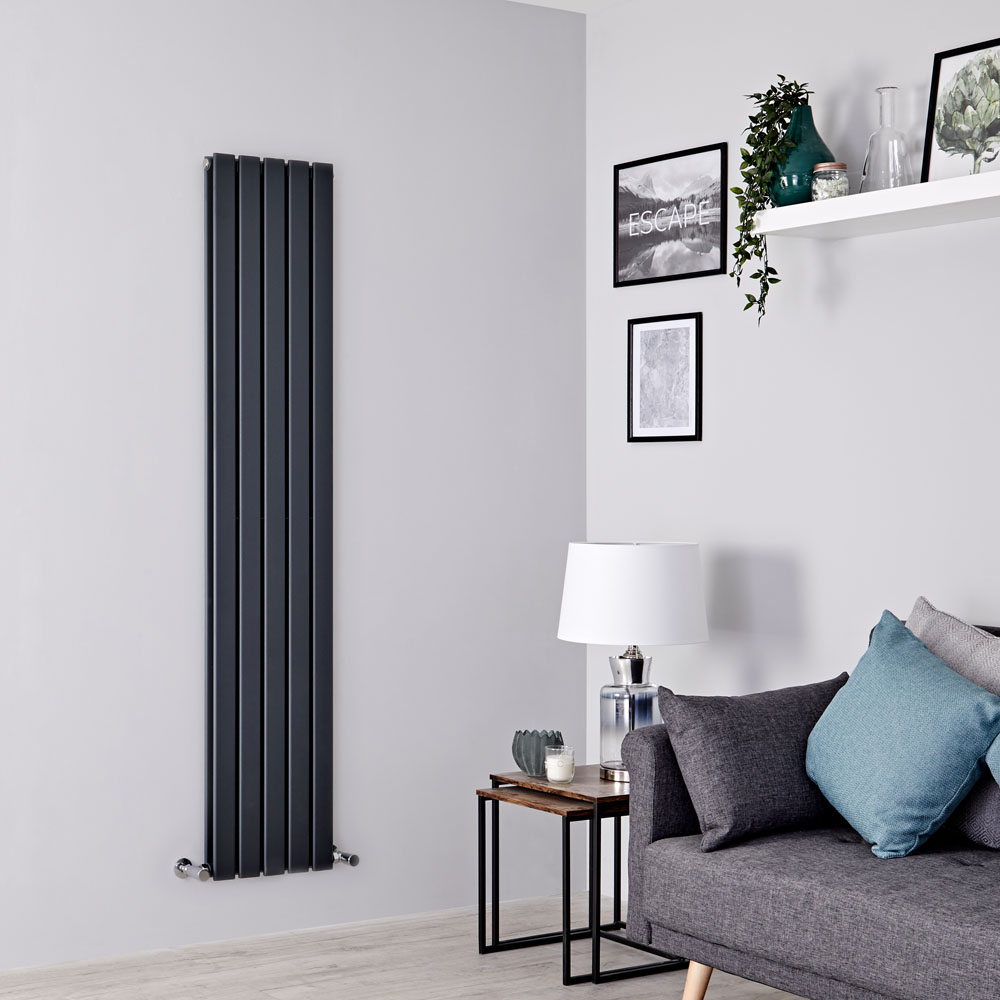 Delta Designradiator Verticaal Antraciet 160cm x 35cm x 6cm 1102 Watt