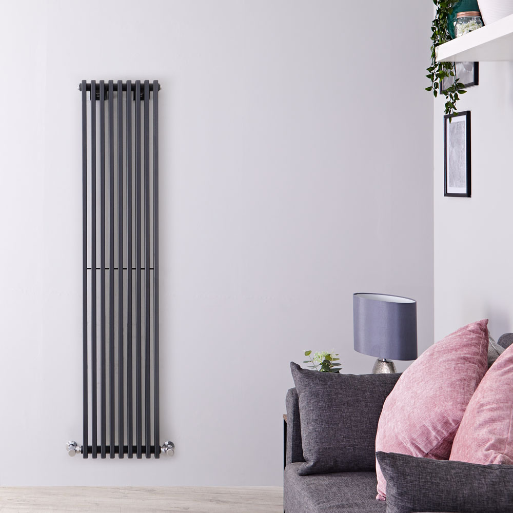 Parallel Designradiator Verticaal Antraciet 160cm x 34,2cm x 8,4cm 1053 Watt