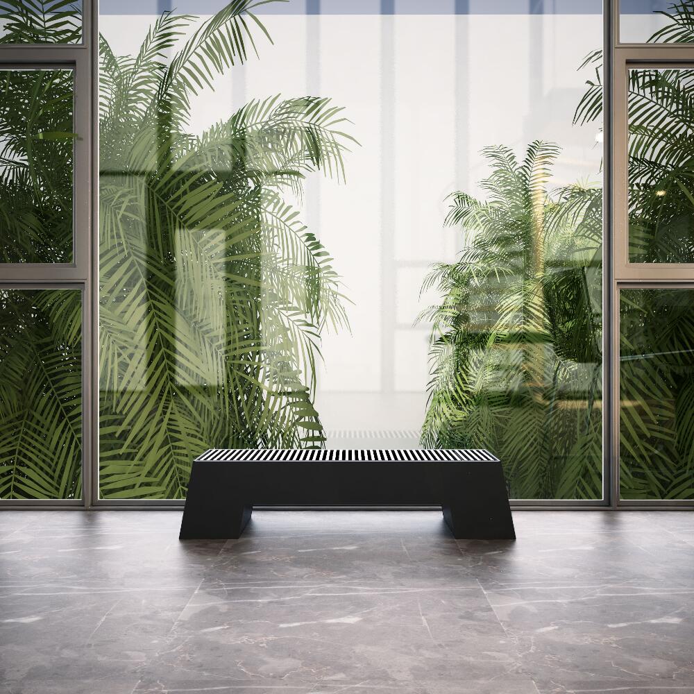 Adva Vrijstaande Plintradiator Horizontaal Antraciet 20cm x 120cm x 29,6cm 916 Watt