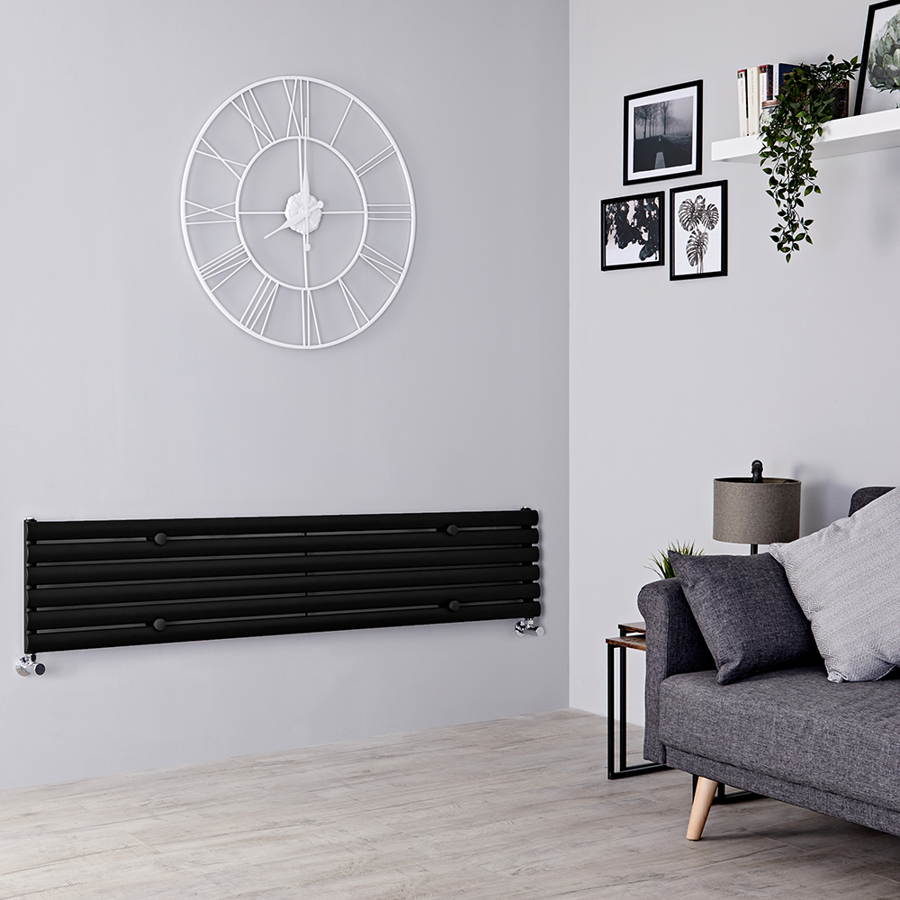 Revive Designradiator Horizontaal Zwart 35,4cm x 160cm x 5,6cm 815 Watt