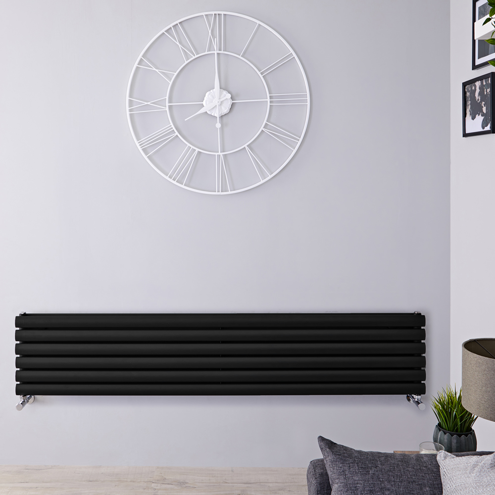 Revive Designradiator Horizontaal Zwart 35,4cm x 160cm x 7,8cm 1101Watt