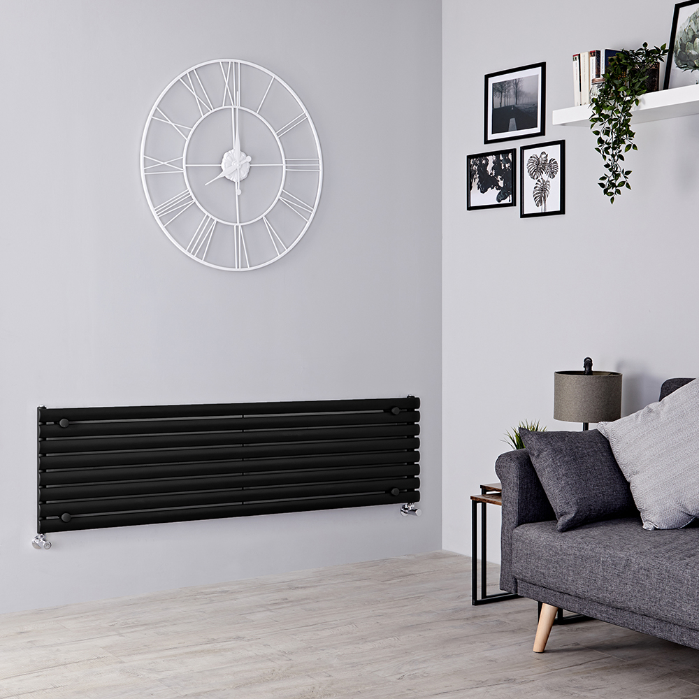 Revive Designradiator Horizontaal Zwart 47,2cm x 160cm x 5,6cm 1065 Watt