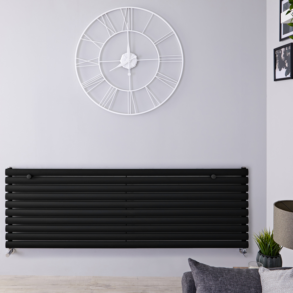 Revive Designradiator Horizontaal Zwart 59cm x 160cm x 5,5cm 1299Watt
