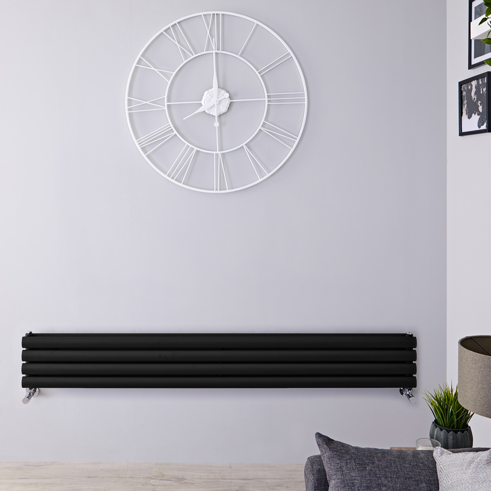 Revive Designradiator Horizontaal Zwart 23,6cm x 160cm x 7,8cm 815 Watt