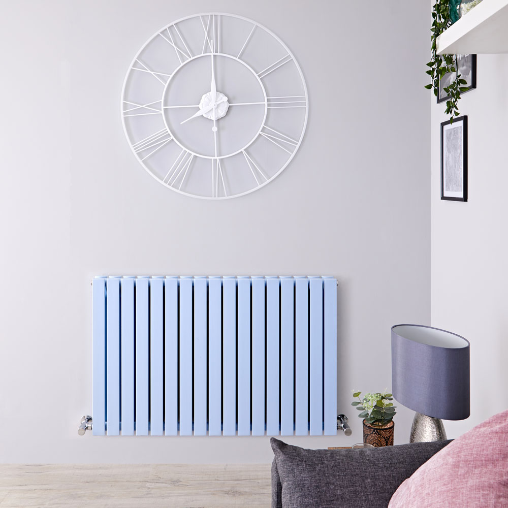 Sloane Designradiator Horizontaal Dubbel Paneel Helblauw 63,5cm x 100cm x 7,1cm 1022 Watt