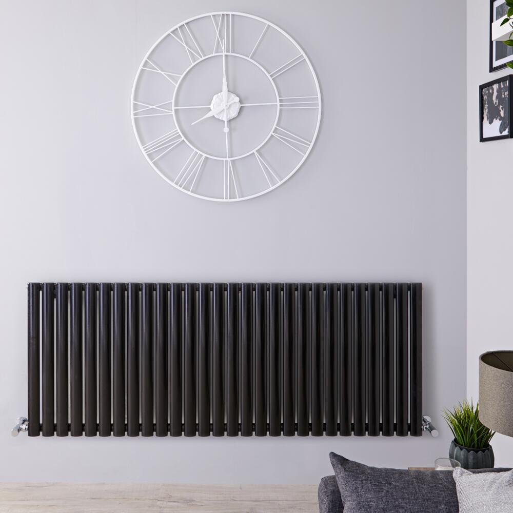 Revive Designradiator Horizontaal Zwart 63,5cm x 164,7cm x 5,6cm 1671 Watt
