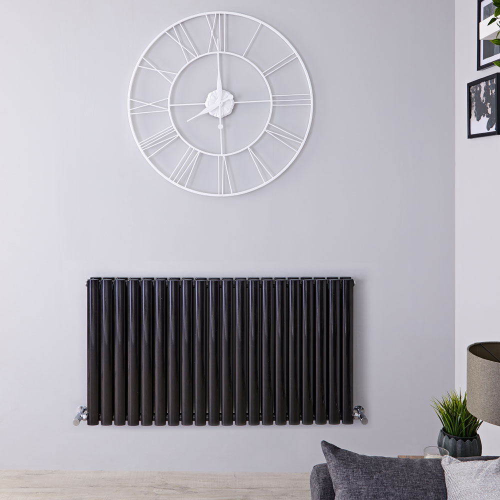 Revive Designradiator Horizontaal Zwart 63,5cm x 118cm x 7,8cm 1863 Watt