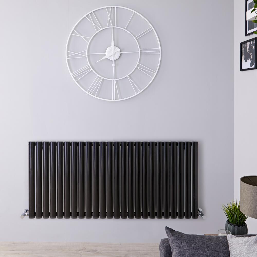 Revive Designradiator Horizontaal Zwart 63,5cm x 141,1cm x 7,8cm 2236 Watt