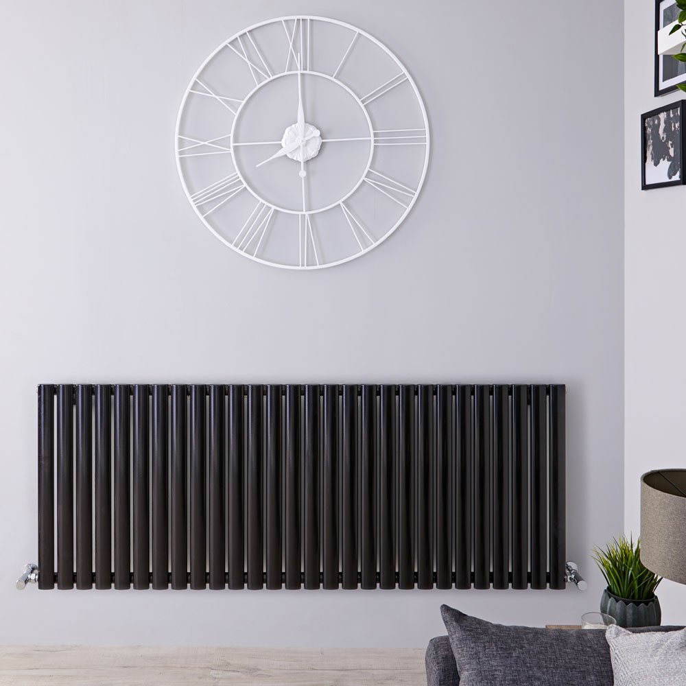 Revive Designradiator Horizontaal Zwart 63,5cm x 164,7cm x 7,8cm 2609 Watt