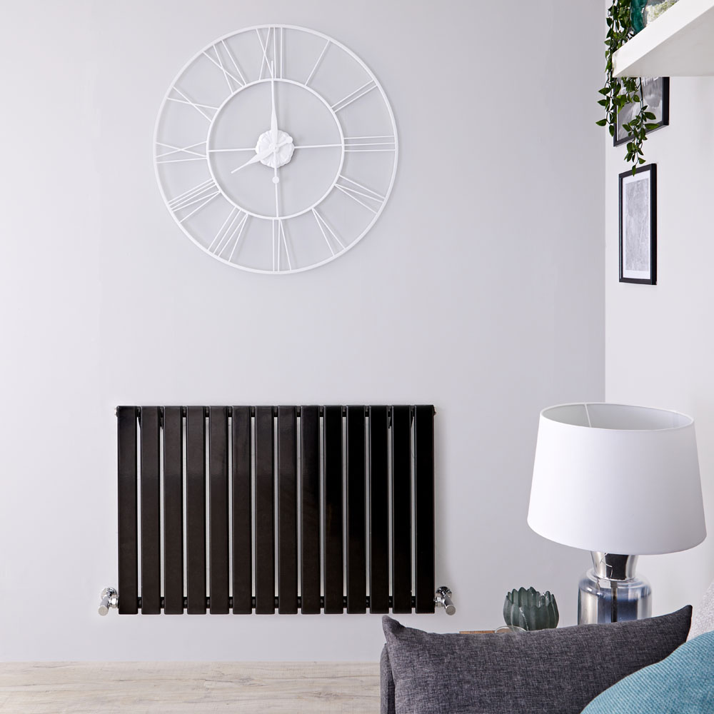 Delta Designradiator Horizontaal Zwart 63,5cm x 98cm x 4,6cm 876 Watt