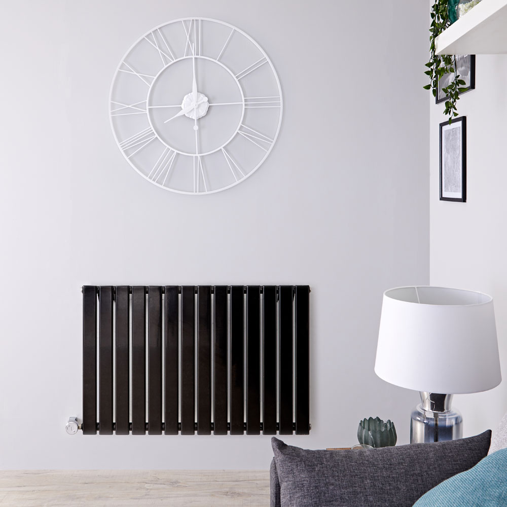 Designradiator Elektrisch Thermostatisch Horizontaal Zwart 63,5cm x 98cm | Delta
