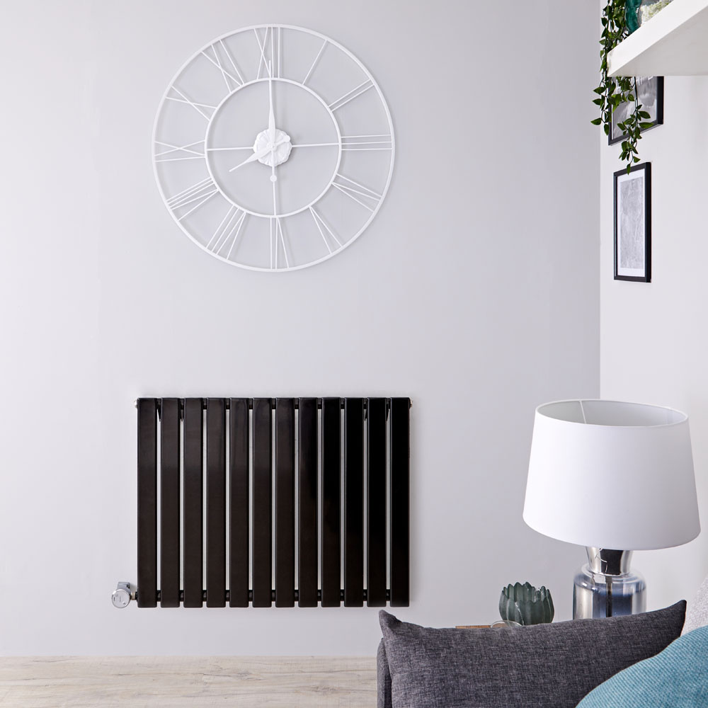 Designradiator Elektrisch Thermostatisch Horizontaal Zwart 63,5cm x 84cm | Delta