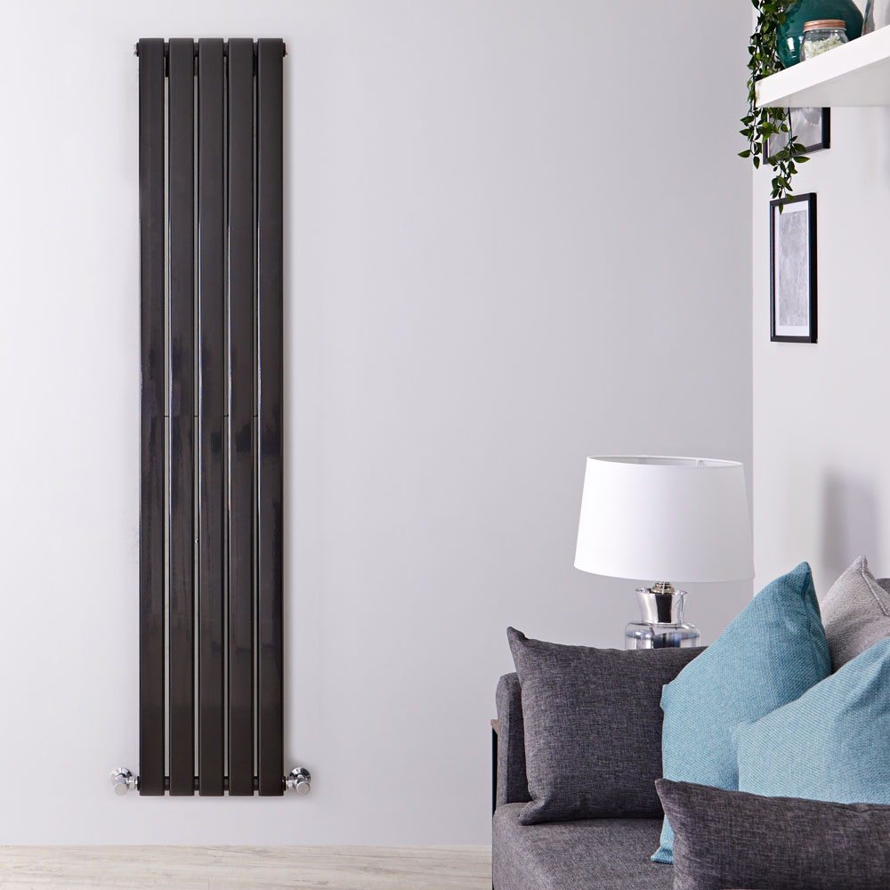 Delta Designradiator Verticaal Zwart 160cm x 35cm x 6cm 1102 Watt