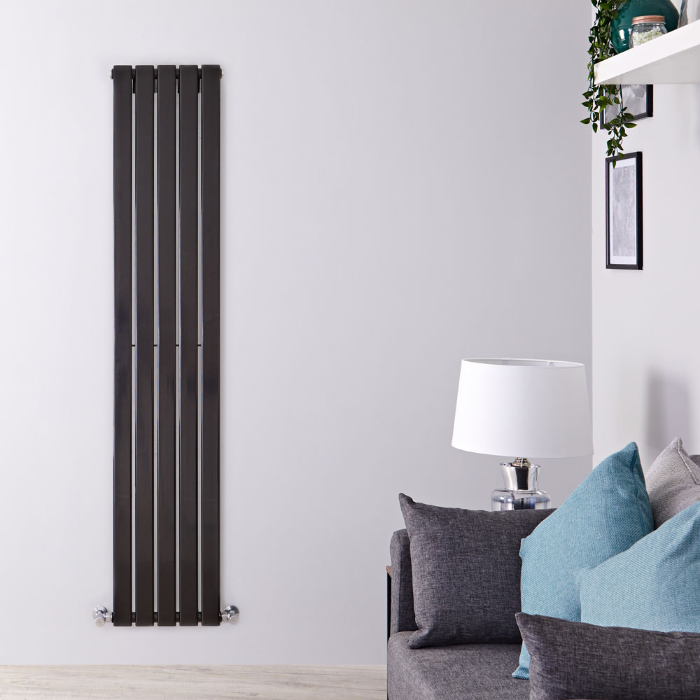 Delta Designradiator Verticaal Zwart 160cm x 35cm x 4,7cm 733 Watt