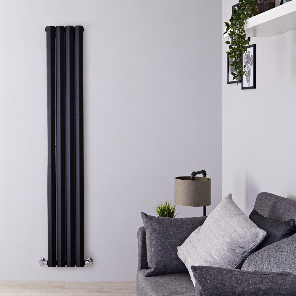 Helius Designradiator Verticaal Zwart 160cm x 28cm x 8,6cm 983 Watt