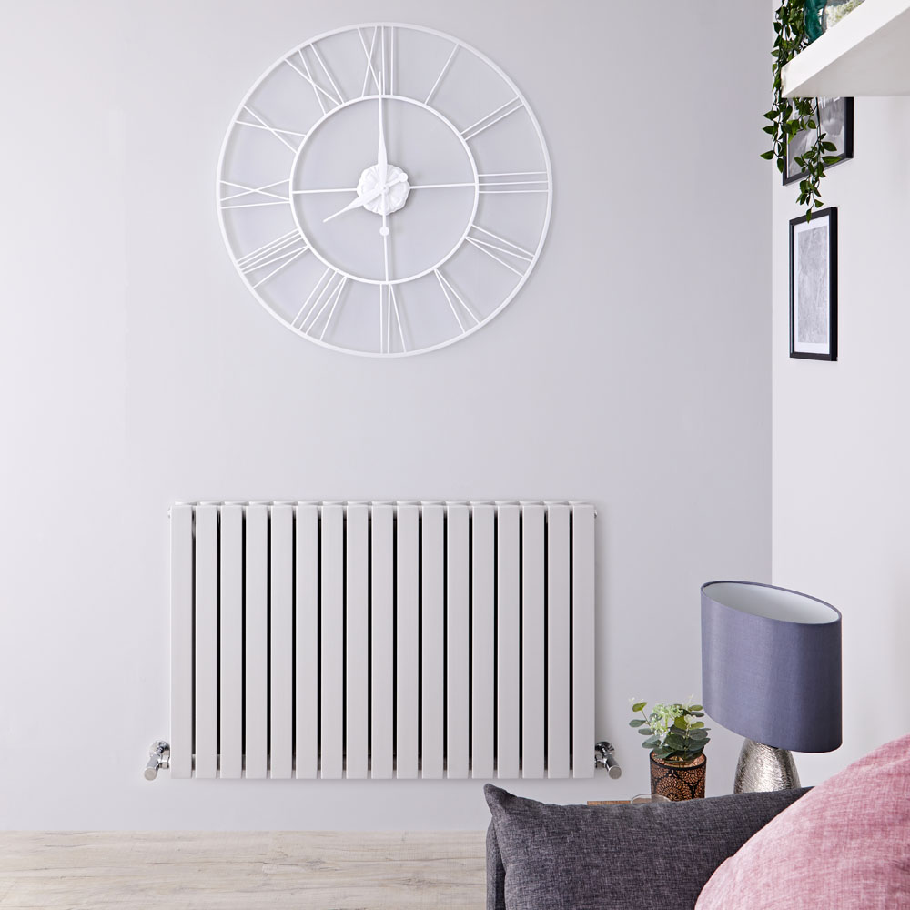 Sloane Designradiator Horizontaal Dubbel Paneel Licht Grijs 63,5cm x 100cm x 7,1cm 1022 Watt