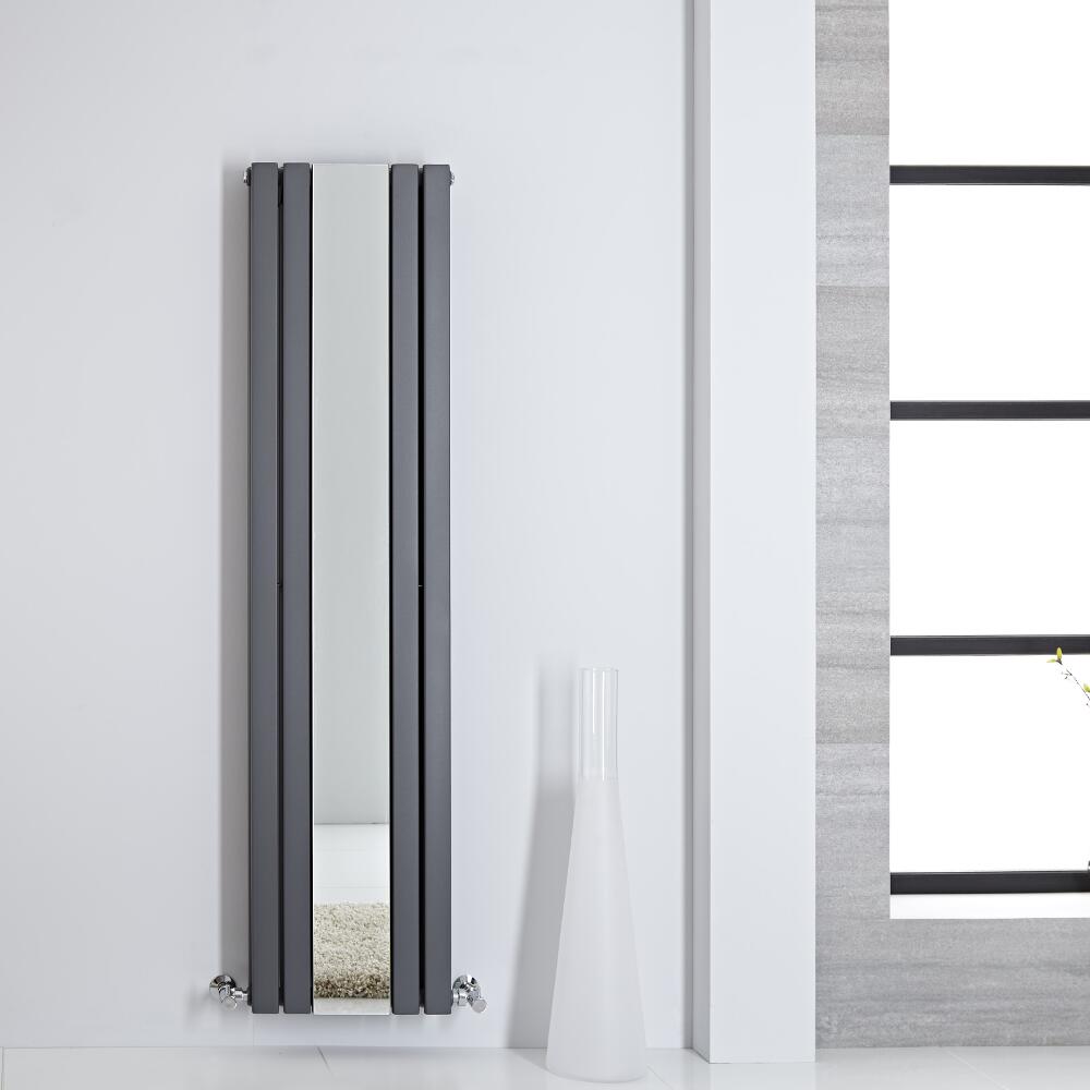 Sloane Spiegelradiator Dubbelpaneel 160cm x 38,5cm x 7,2cm Antraciet 1212Watt