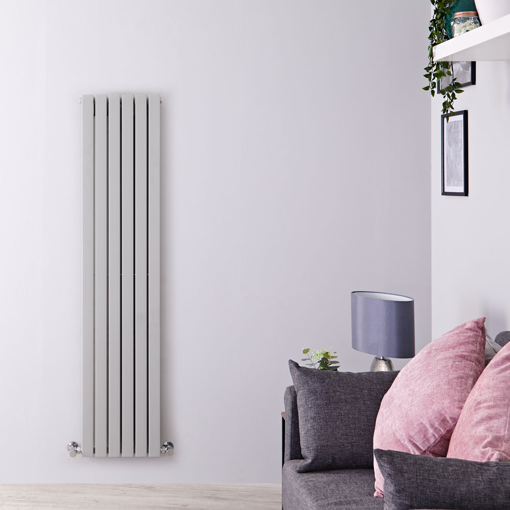 Sloane Designradiator Verticaal Zilver 160cm x 35,4cm x 7,2cm 1193 Watt