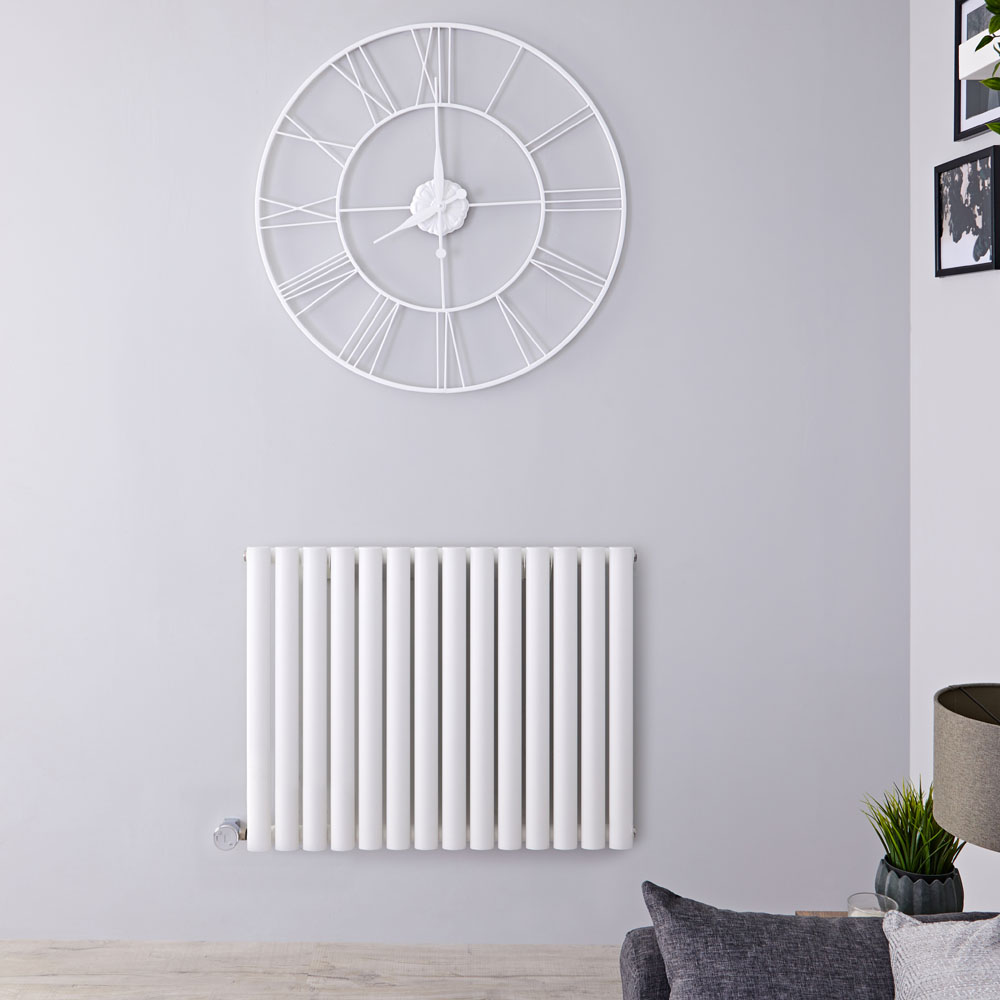 Designradiator Elektrisch met Thermostaat Horizontaal Wit 63,5cm x 83,4cm|Revive