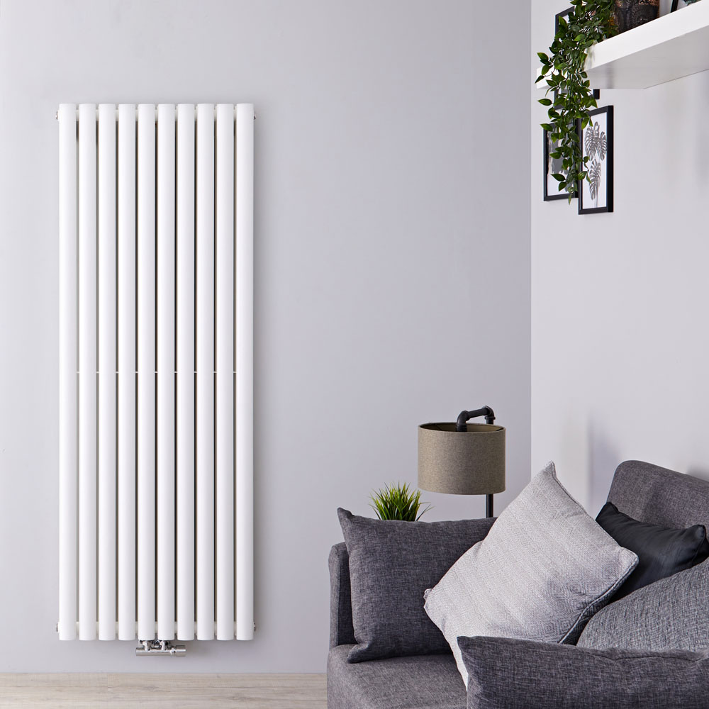 Revive Caldae Designradiator Verticaal Middenaansluiting Wit 160cm x 59cm x 7,8cm 2148Watt