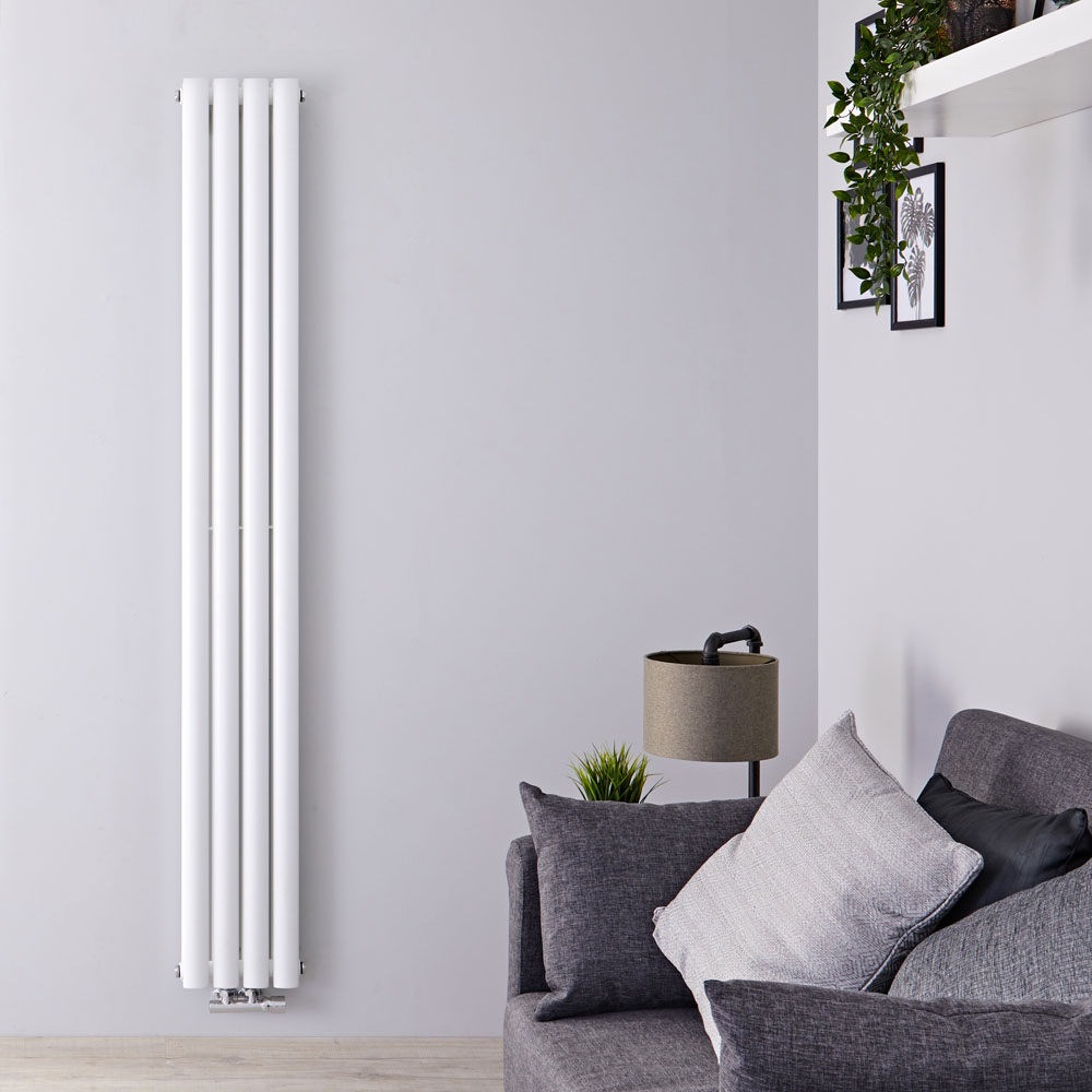 Revive Caldae Designradiator Verticaal Middenaansluiting Wit 160cm x 23,6cm x 7,8cm 858 Watt