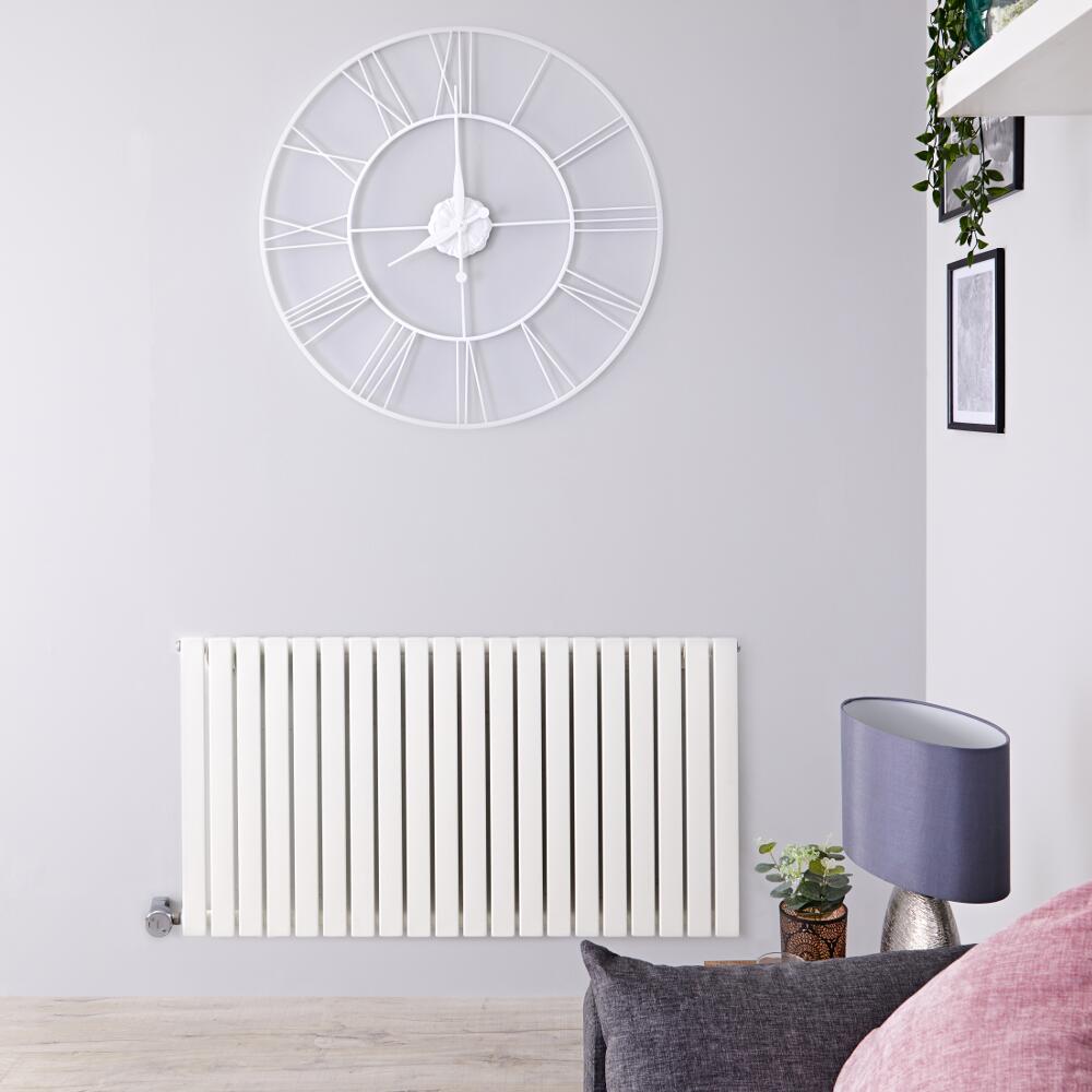Designradiator Elektrisch Thermostatisch Horizontaal Wit 63,5cm x 83,4cm | Sloane