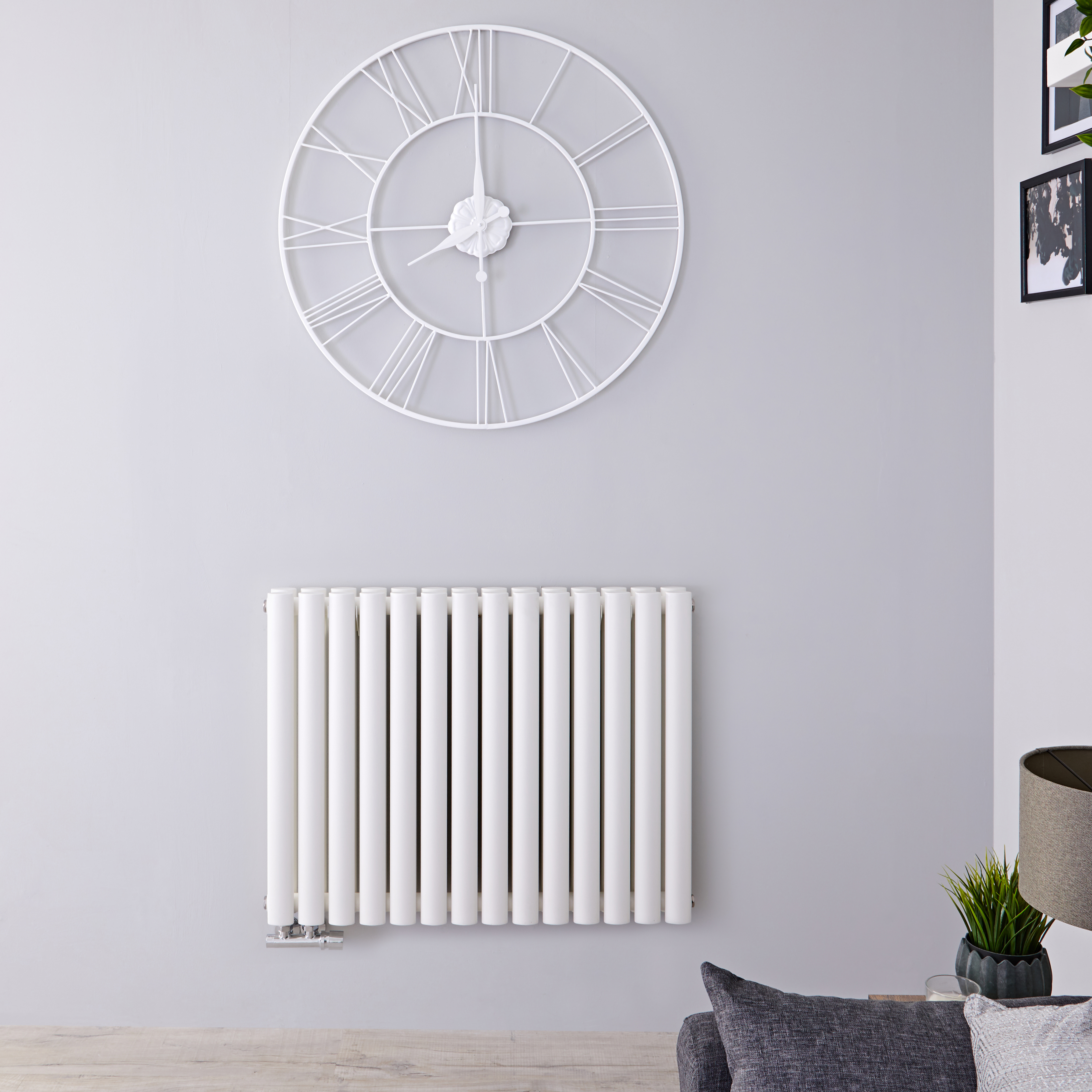Revive Caldae Designradiator Horizontaal Onderaansluiting Wit 63,5cm x 83,4cm x 7,8cm 1461 Watt