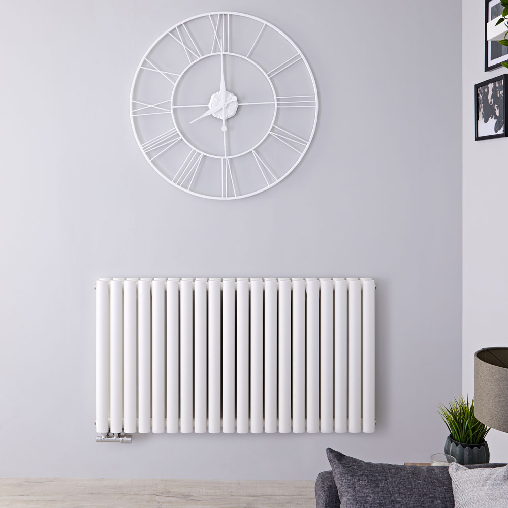 Revive Caldae Designradiator Horizontaal Onderaansluiting Wit 63,5cm x 118cm x 7,8cm 2086 Watt