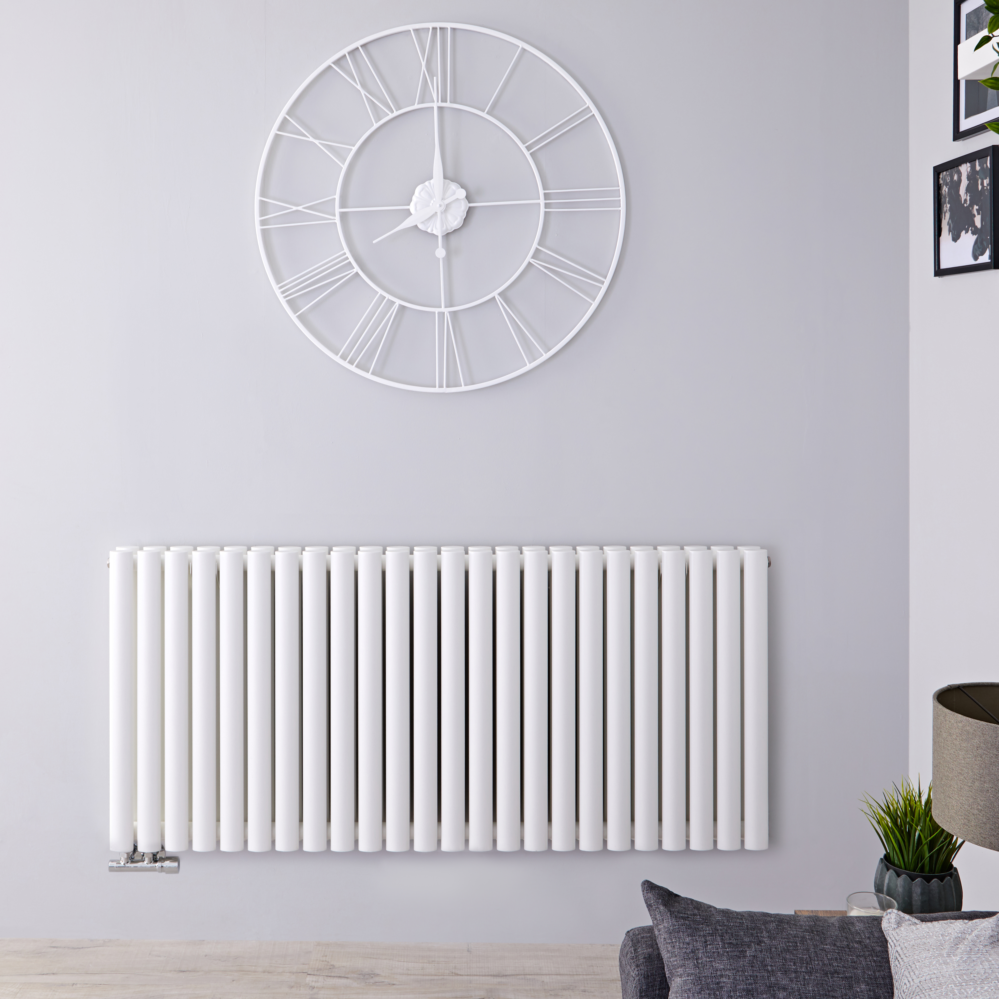 Revive Caldae Designradiator Horizontaal Onderaansluiting Wit 63,5cm x 141,1cm x 7,8cm 2503 Watt