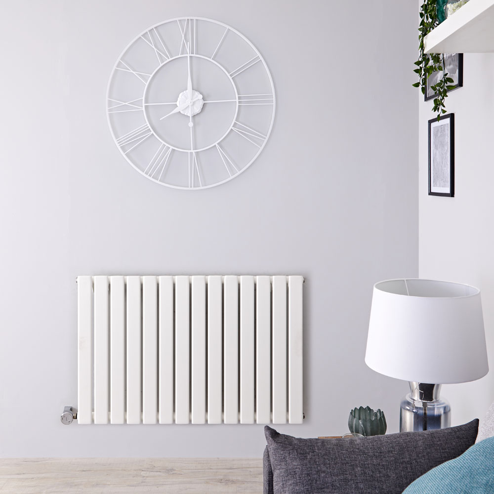 Designradiator Elektrisch Thermostatisch Horizontaal Wit 63,5cm x 98cm | Delta