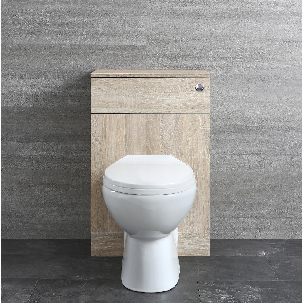 Staand Toilet | Covelly Stortbak Ombouw Dubbele Spoelknop Eiken 50cm | Classic Oak