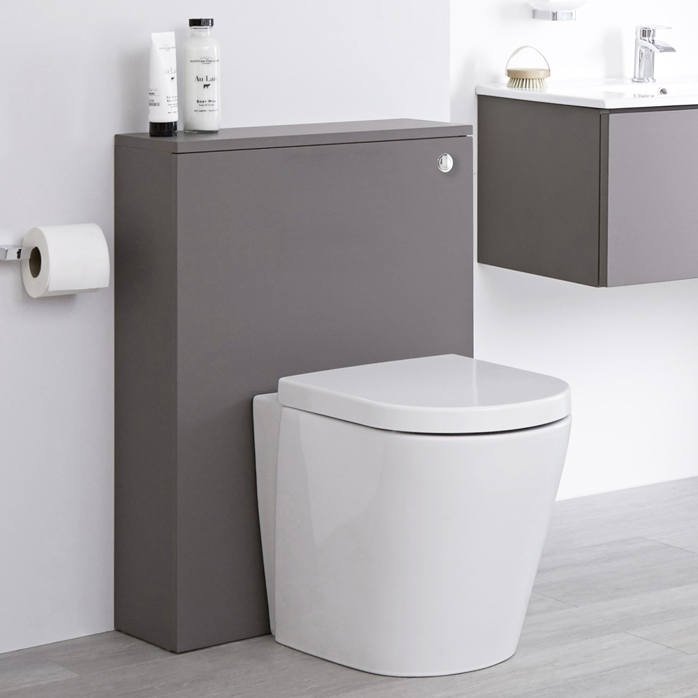 Staand Keramisch Toilet + Stortbak Ombouw + Stortbak 3/6L Mat Grijs - Newington