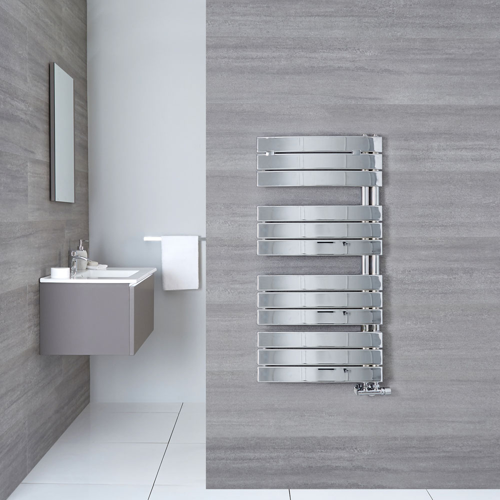 Elgin Gebogen Handdoekradiator Chroom 108cm x 55cm x 11,5cm 336 Watt