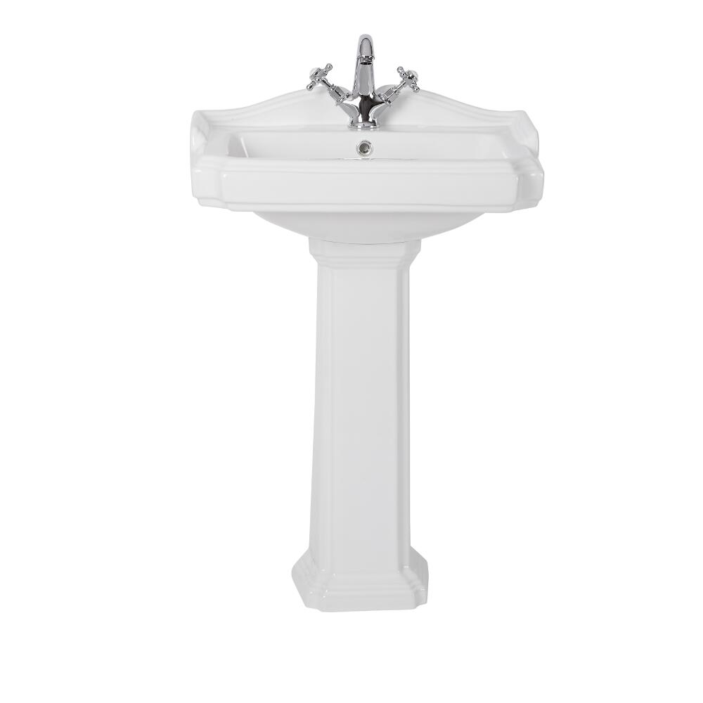 Oxford Wastafel 1 Kraangat Wit - 60cm
