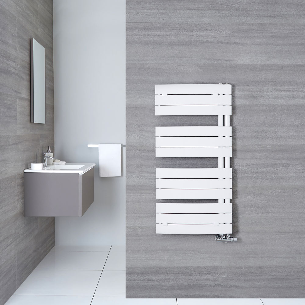 Elgin Gebogen Handdoekradiator Wit 108cm x 55cm x 11,5cm 500Watt