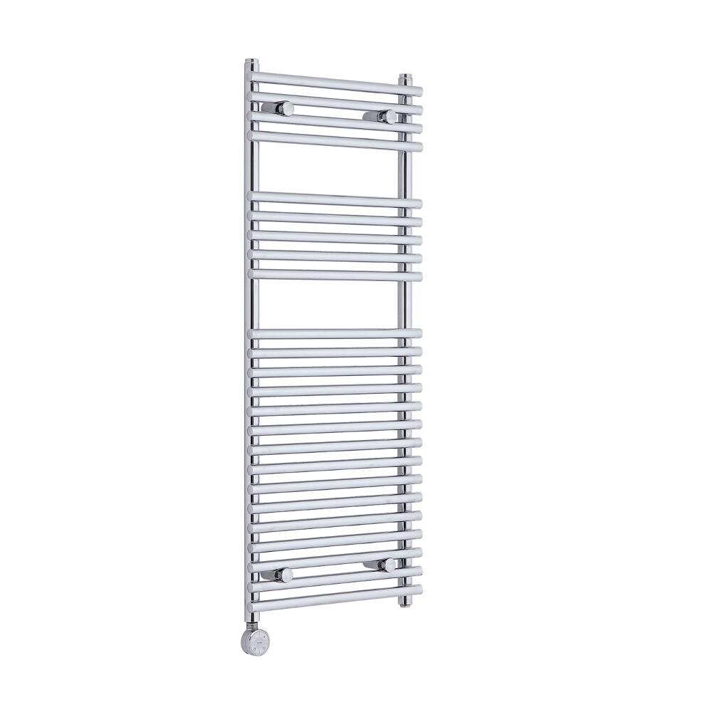 Ischia Gebogen Handdoekradiator Dual Fuel Chroom 115cm x 45cm x 8,4cm 383 Watt