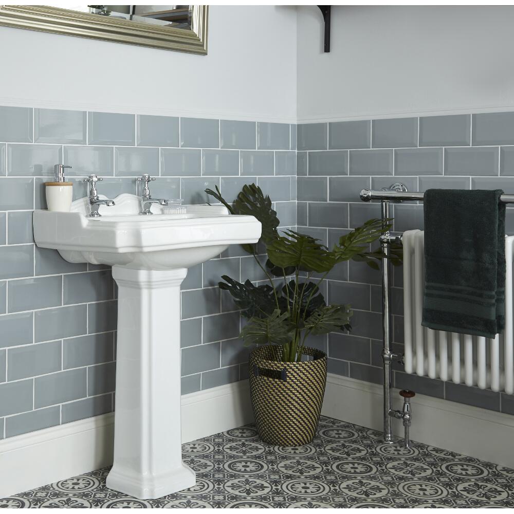 Wastafel met Zuil 60cm Wit | Windsor